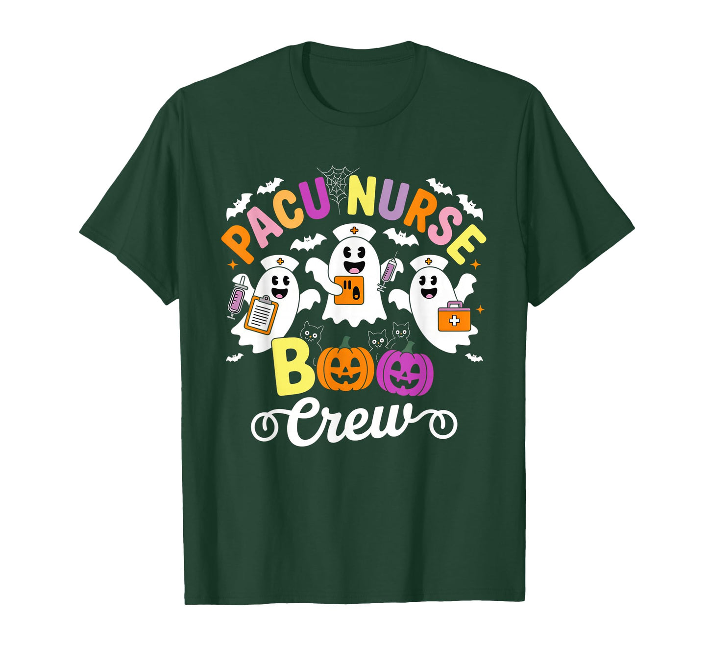 Pacu Boo Crew Costume Funny Nurse Ghost Halloween T-Shirt
