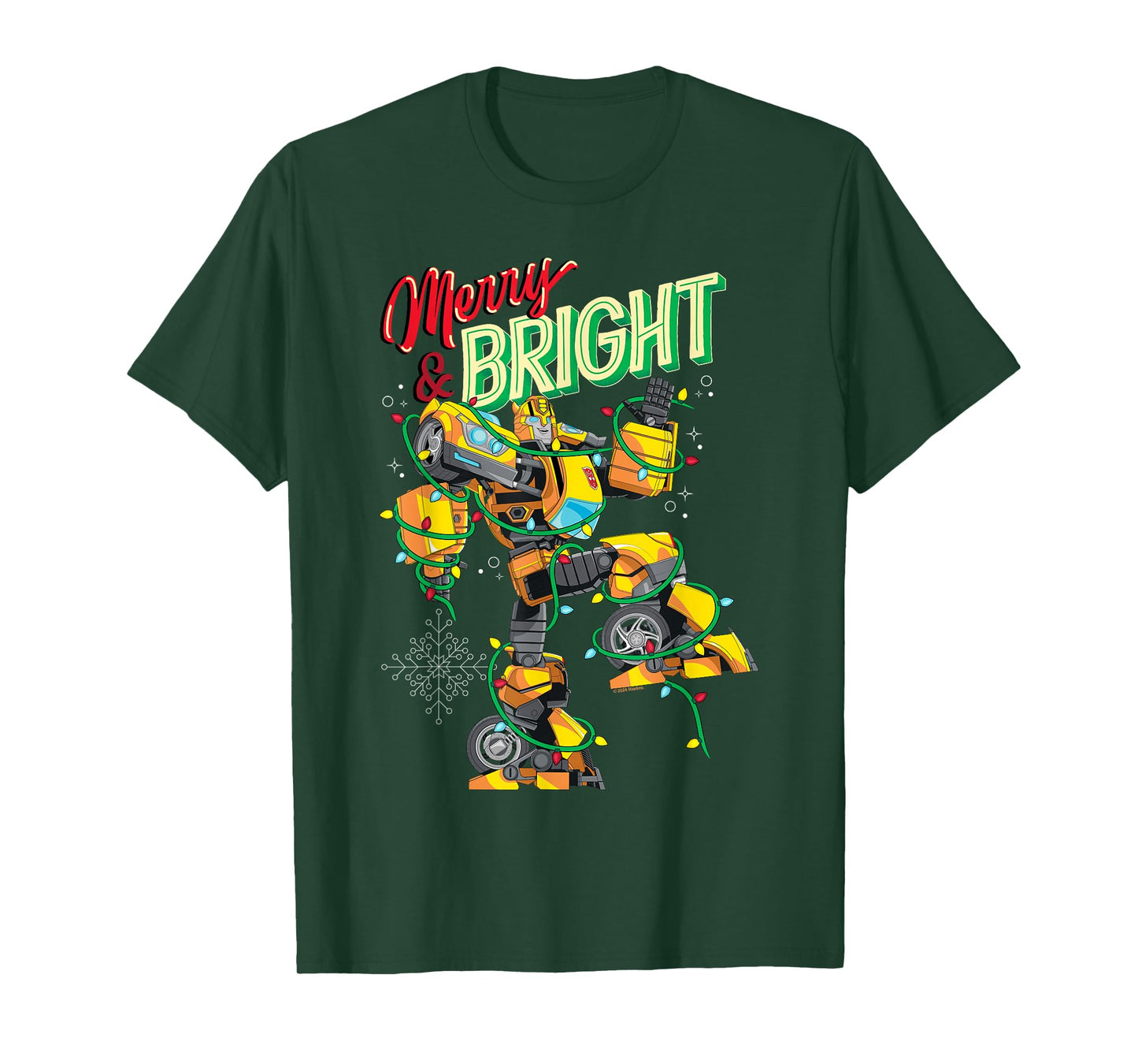 Transformers Evergreen Christmas Merry & Bright Bumblebee T-Shirt
