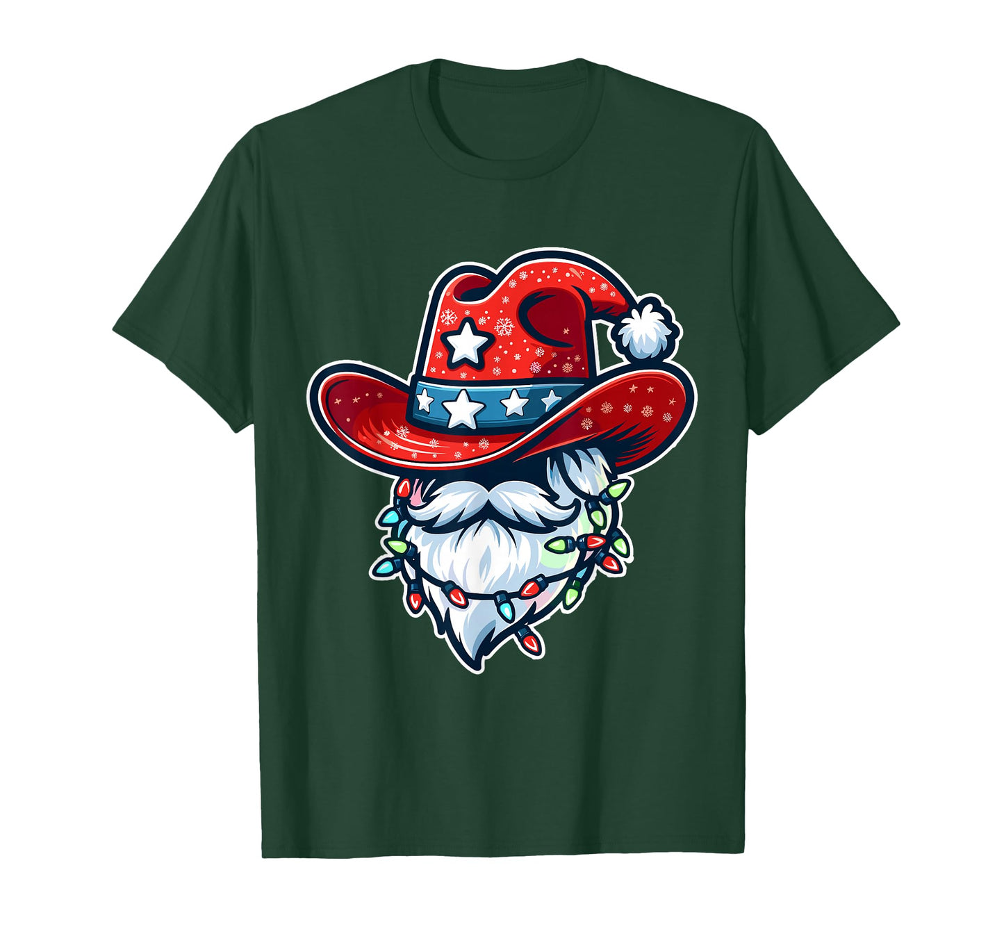 Cowboy Santa Hat Xmas Reindeer Rodeo Christmas In Texas T-Shirt