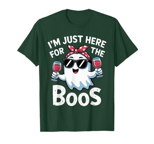 I'm Just Here for The Boos Halloween Women Ghost Cute Funny T-Shirt