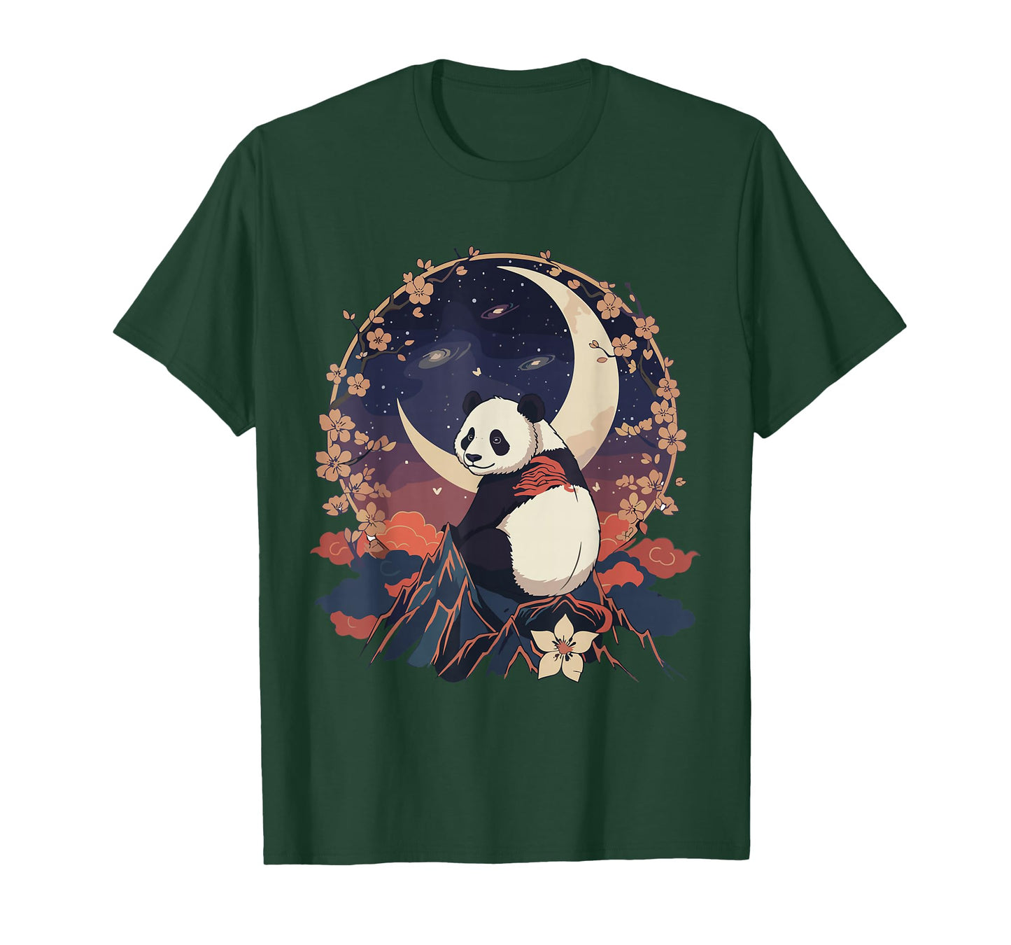 Kawaii Panda Moon Japanese Anime T Shirts Men Women Kids T-Shirt