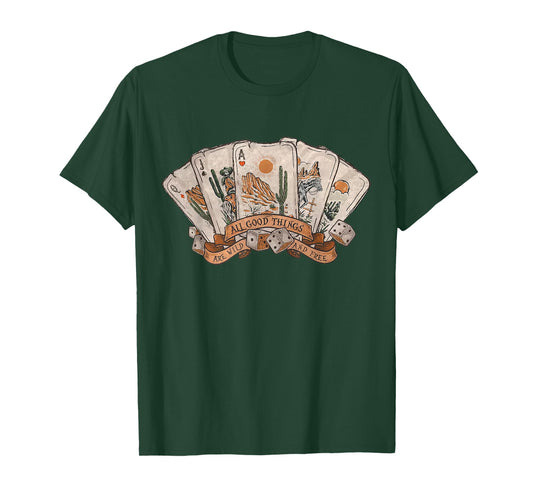 All Good Thing Are Wild And Free Poker Card Western Country T-Shirt