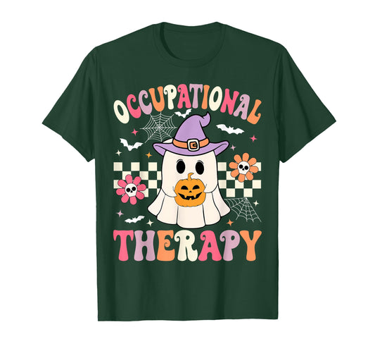 OT Occupational Therapy Halloween Retro Ghost OT Halloween T-Shirt