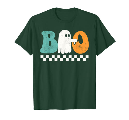 Funny Thumbs Down Boo Ghost Halloween Groovy for Men Women T-Shirt