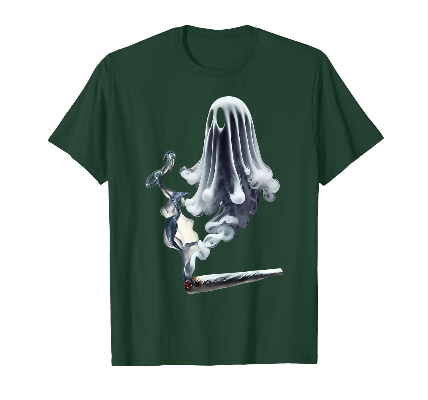 Smoking Ghost Spooky Halloween Marijuana 420 Weed Cannabis T-Shirt