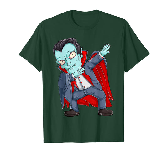 Dabbing Dracula Vampire Shirts Toddler Halloween Boys Kids T-Shirt