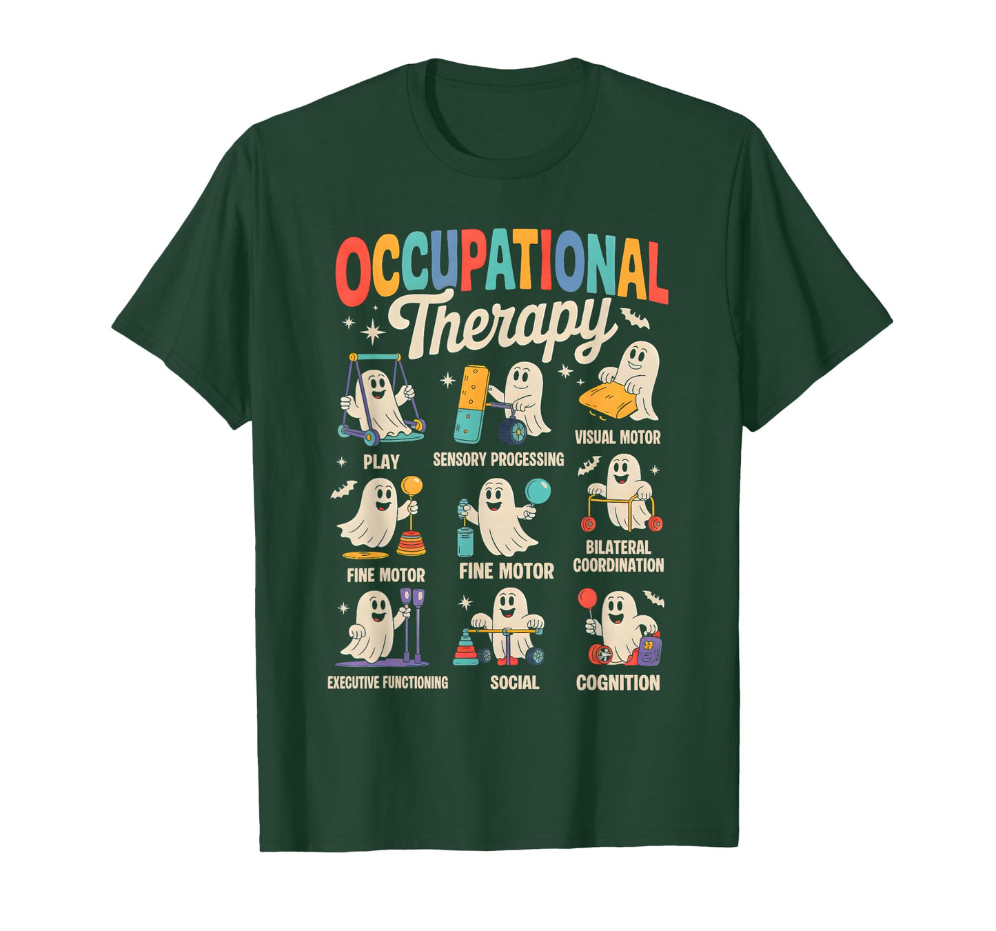 OT Occupational Therapy Therapist Spooky OTA Halloween Ghost T-Shirt