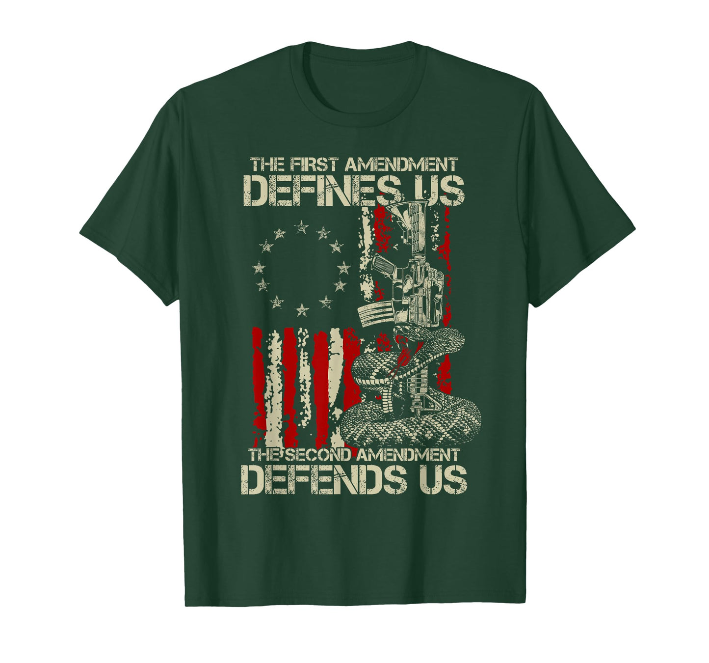 The First Amendment defines us American Flag T-Shirt