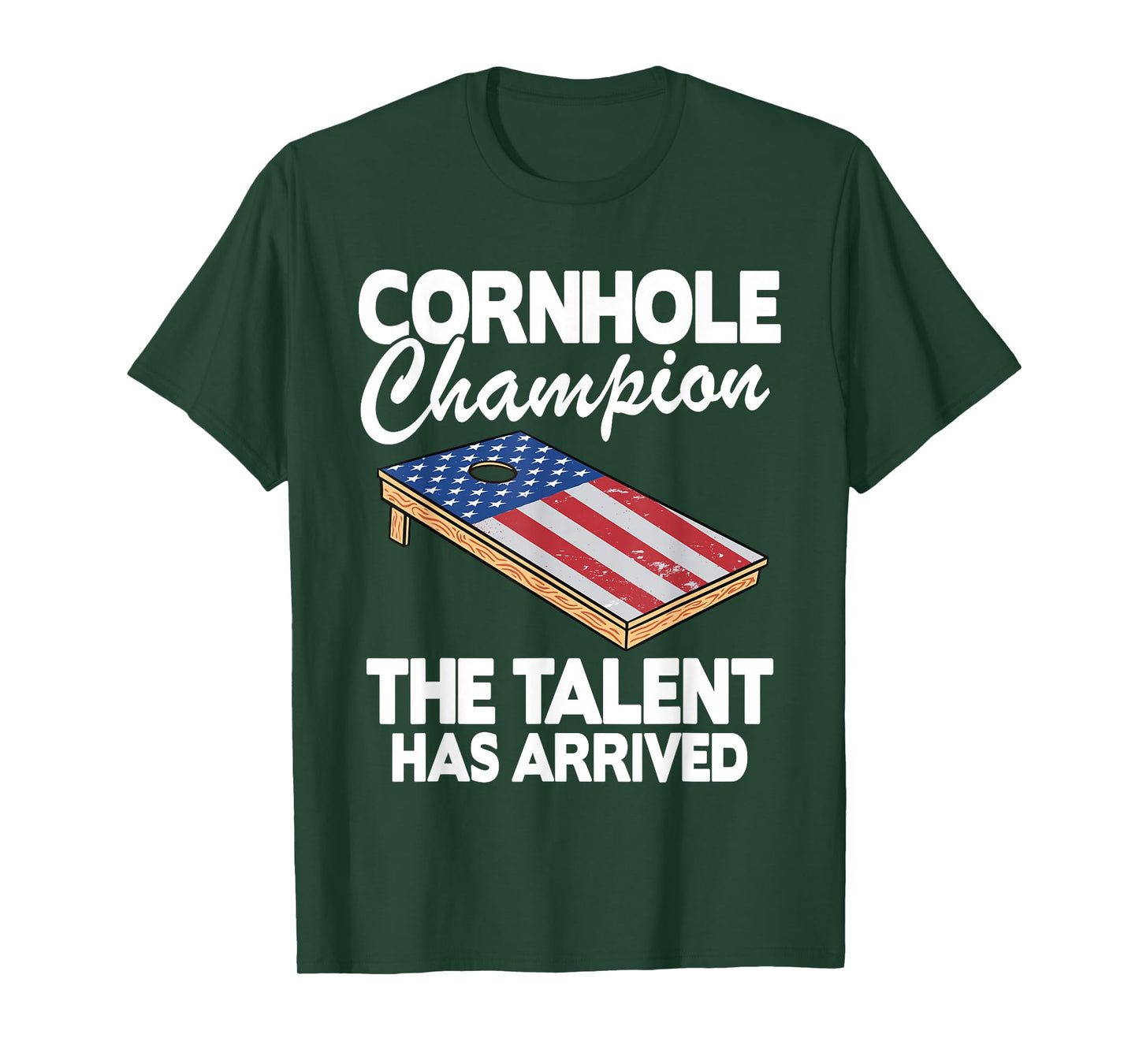 Cornhole Champion American Flag Board Funny Cornhole T-Shirt