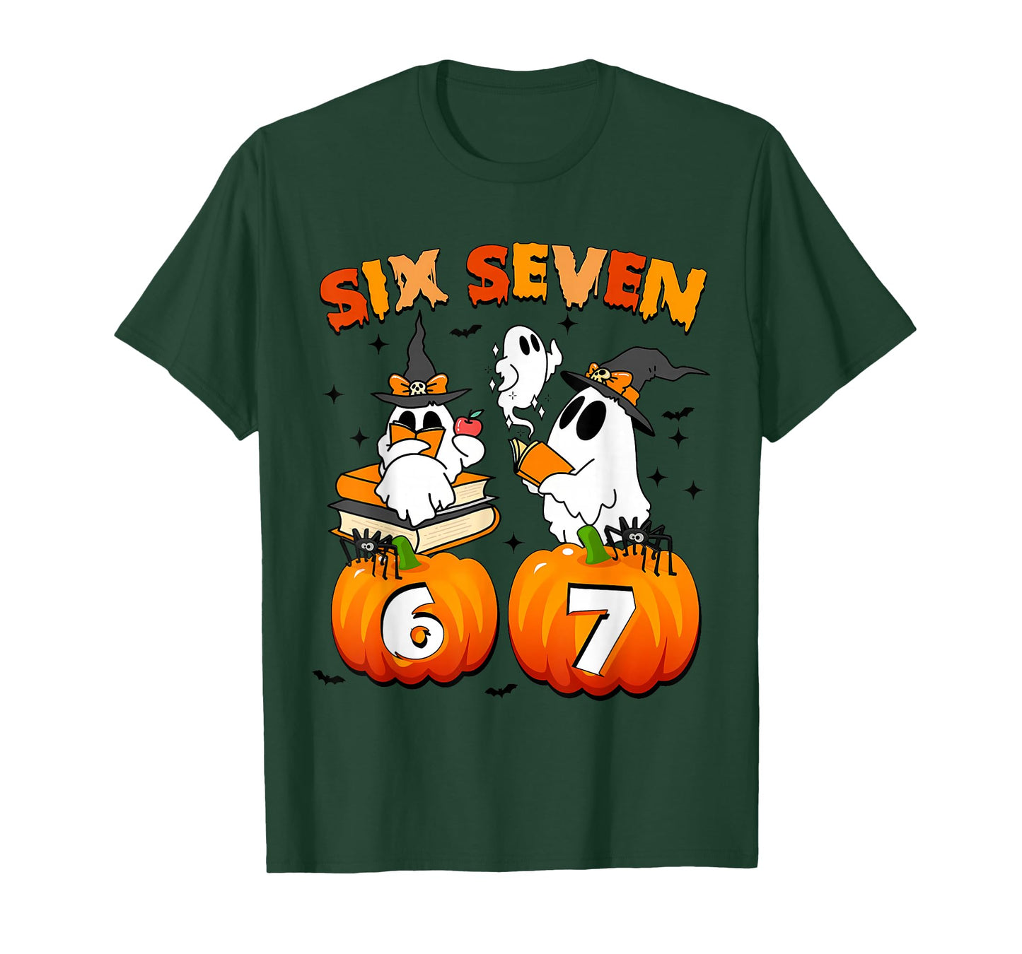 Haunted by 67 - Funny Boo Ghost Pumpkin Halloween Teacher T-Shirt