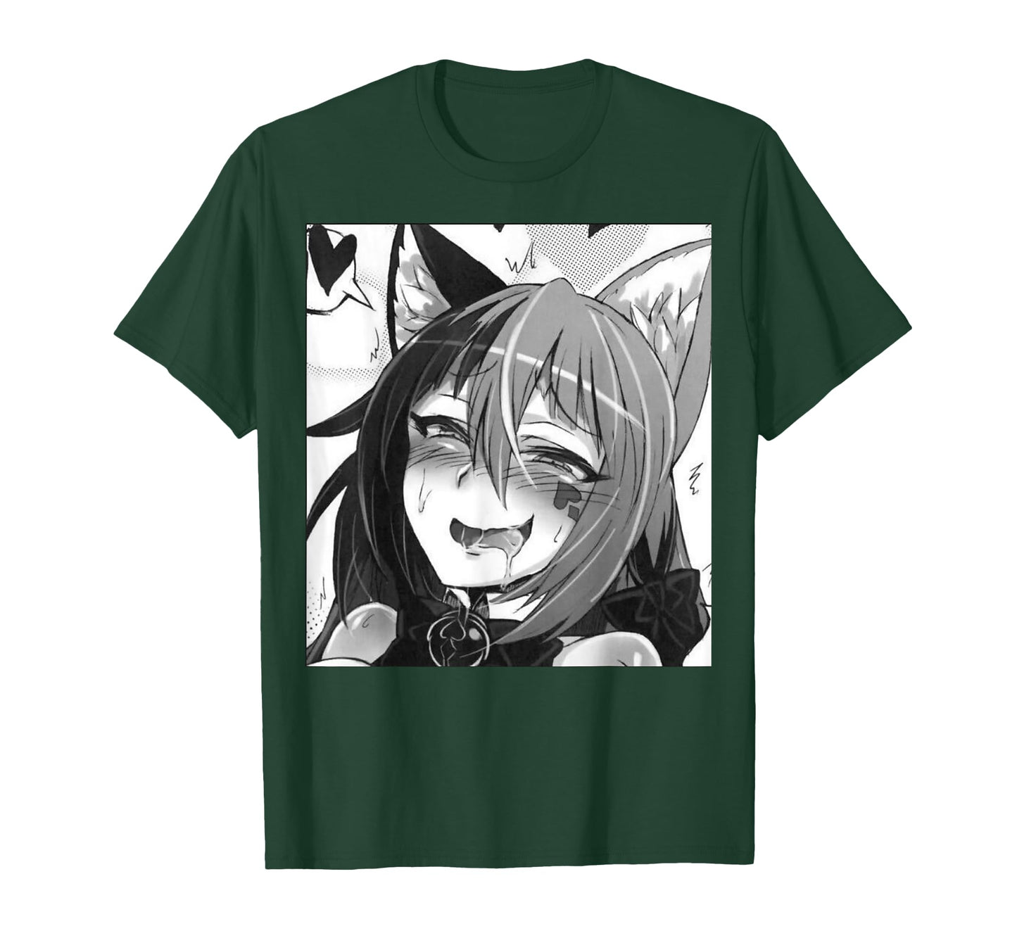 Otaku Ahegao Neko Cat Ears Anime/Weeb Lover T-shirt T-Shirt