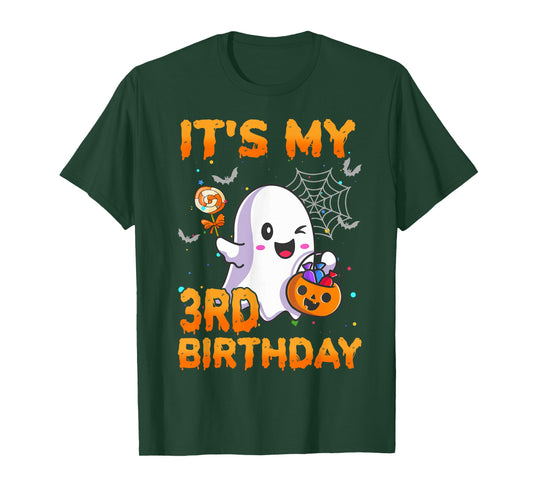 It's My 3rd Birthday Kids Boo Ghost Pumpkin Candy Costume T-Shirt