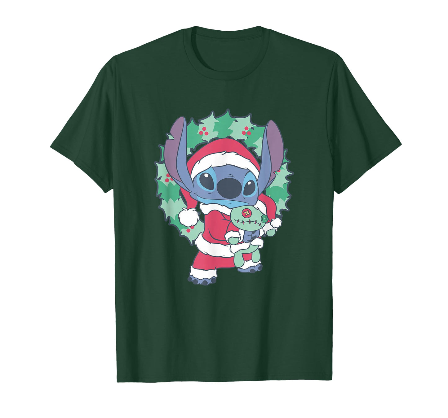 Disney Lilo & Stitch Christmas Santa Claus Stitch Portrait T-Shirt