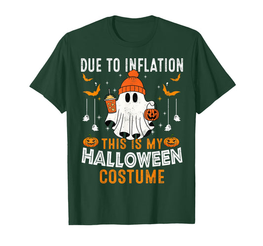 Due to Inflation This is My Halloween Costume Funny Ghost T-Shirt