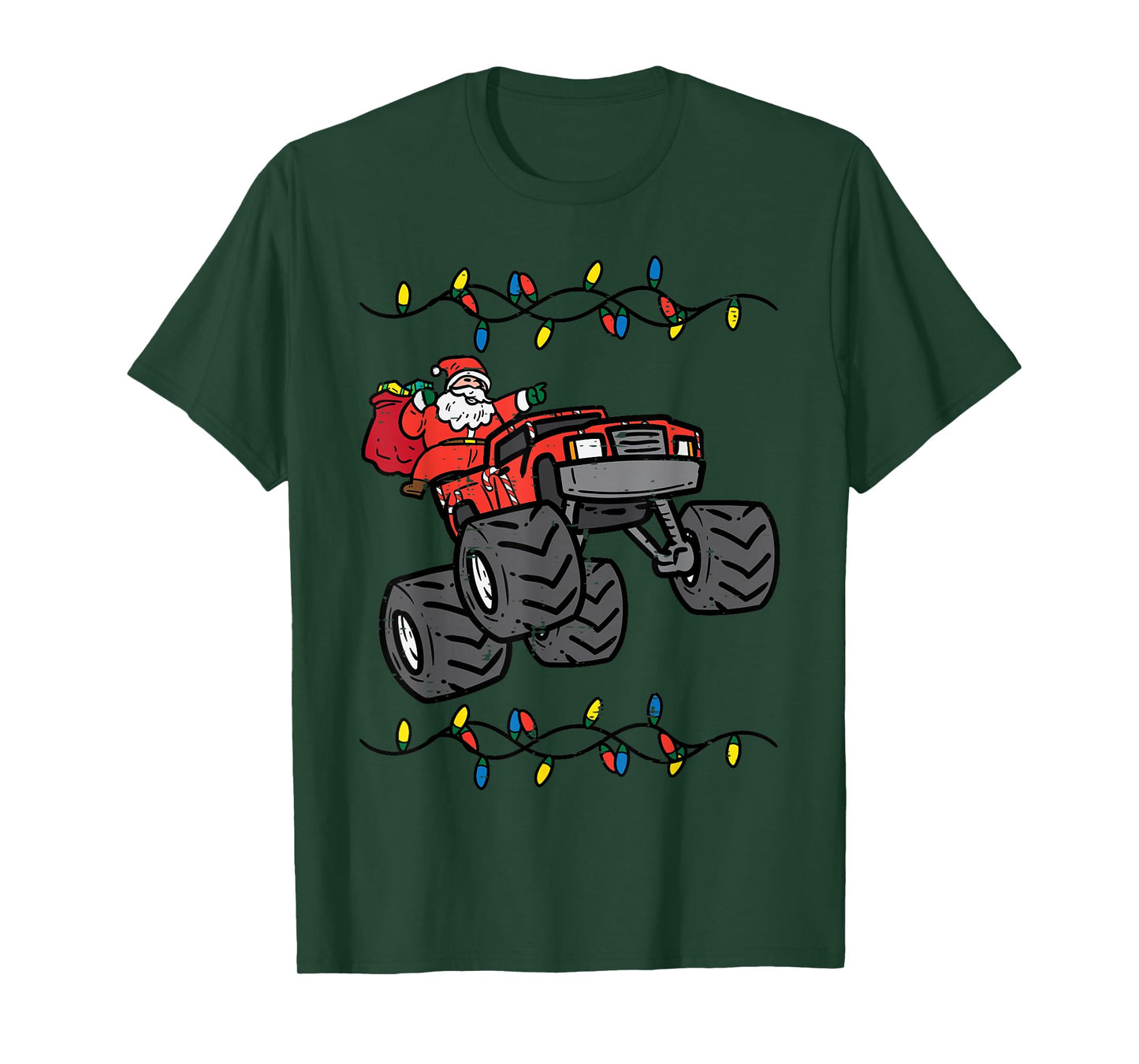 Christmas Santa Monster Truck Xmas Boys Kids Toddler Youth T-Shirt