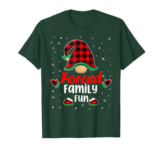 Funny Xmas Santa Hat Forced Family Fun Anti Christmas Gifts T-Shirt