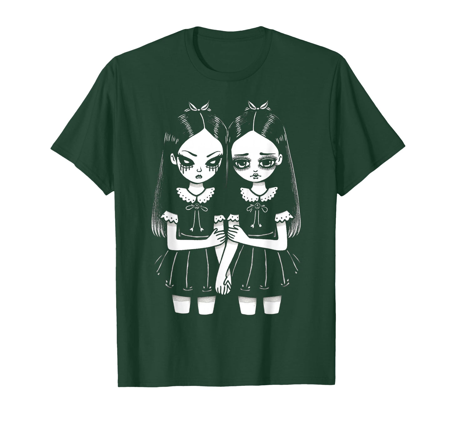 Creepy Cute Revenge And Sorrow Sister Twins Lurk In The Dark T-Shirt