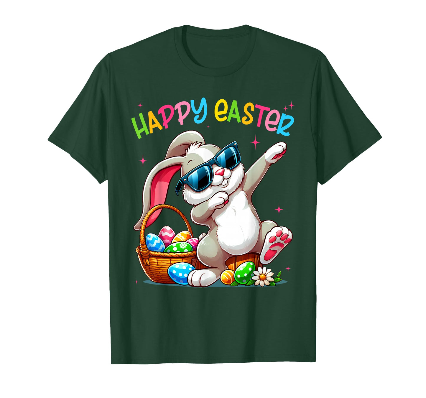 Funny Dabbing Bunny Easter Happy Easter for Boys Girls Adult T-Shirt