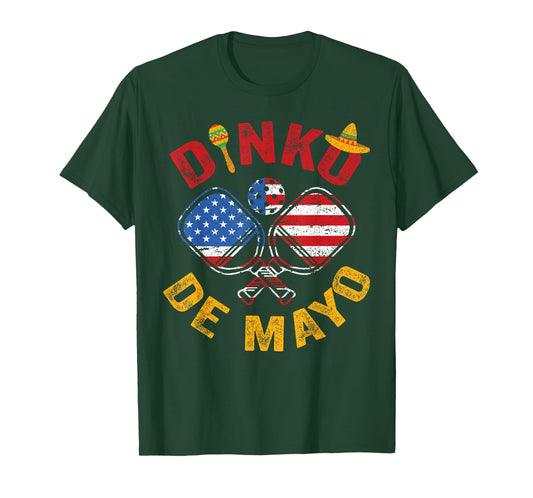 US Flag Cinco De Mayo Pickleball Dinking Dinko De Mayo T-Shirt