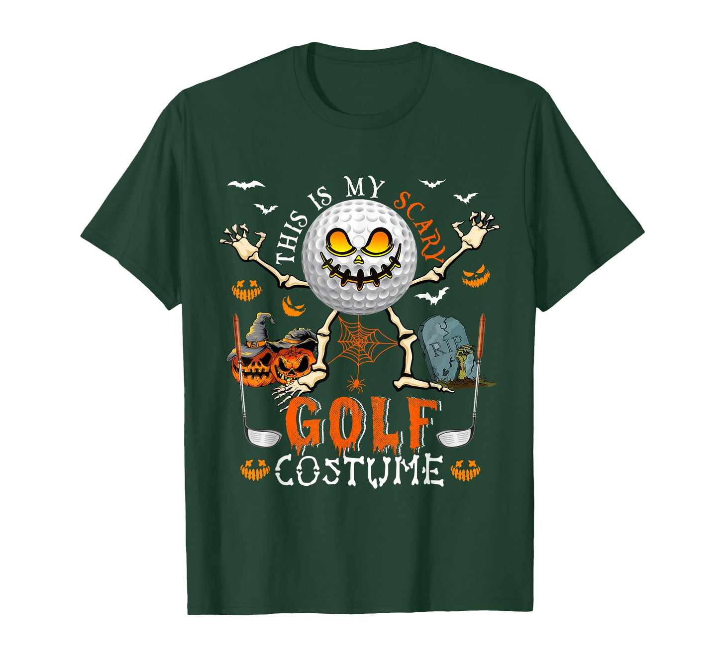 This Is My Scary Golf Costume Halloween Skeleton Lover T-Shirt