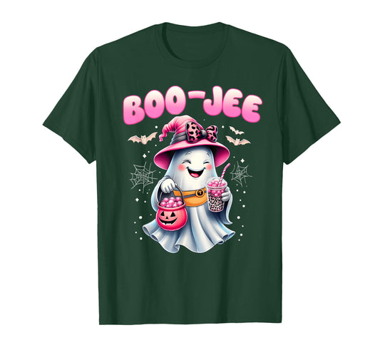 Boo JEE Boujee Spooky Season Cute Halloween Costumes Girls T-Shirt