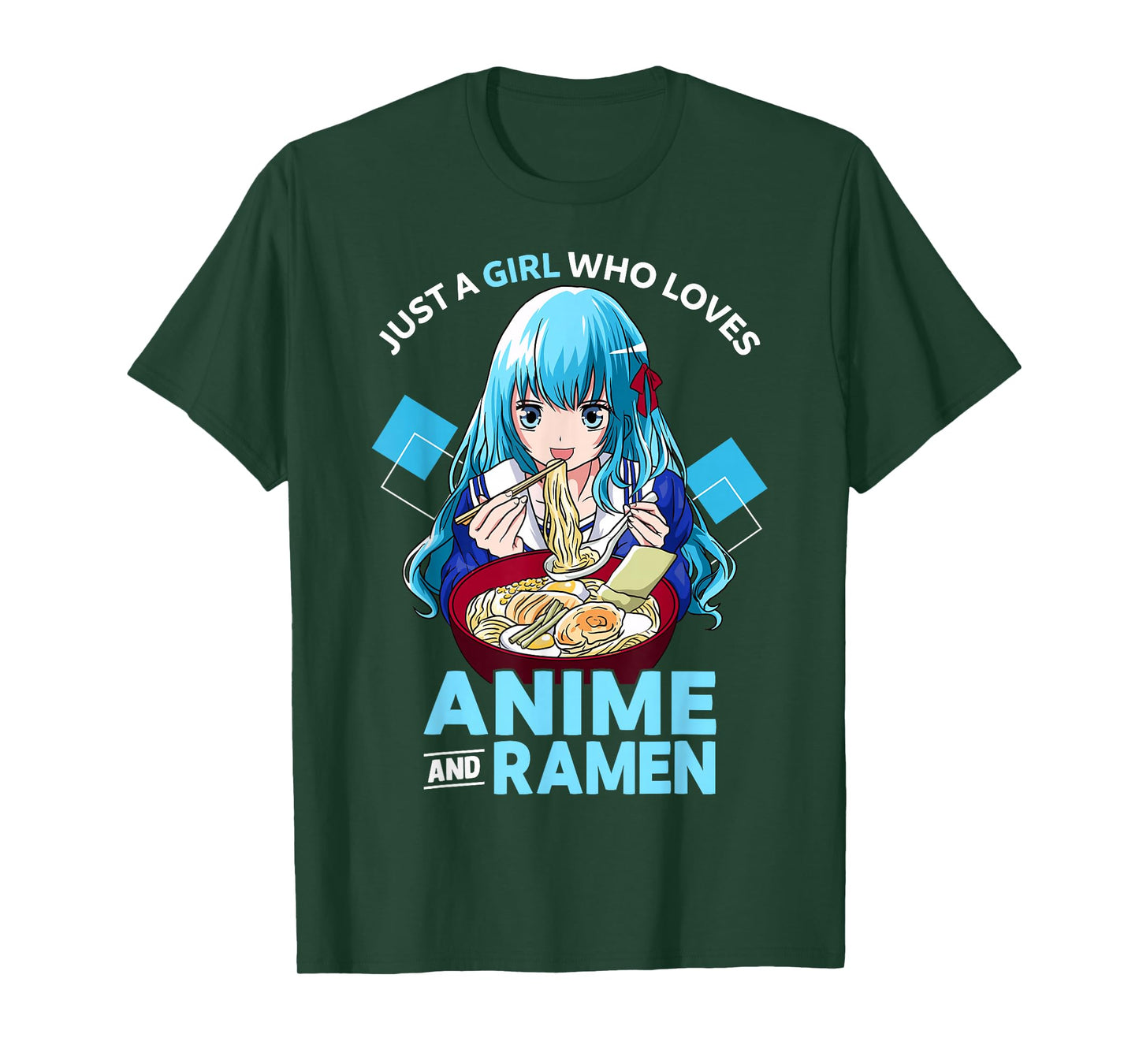 Just A Girl Who Loves Anime and Ramen Bowl Teen Girl T-Shirt