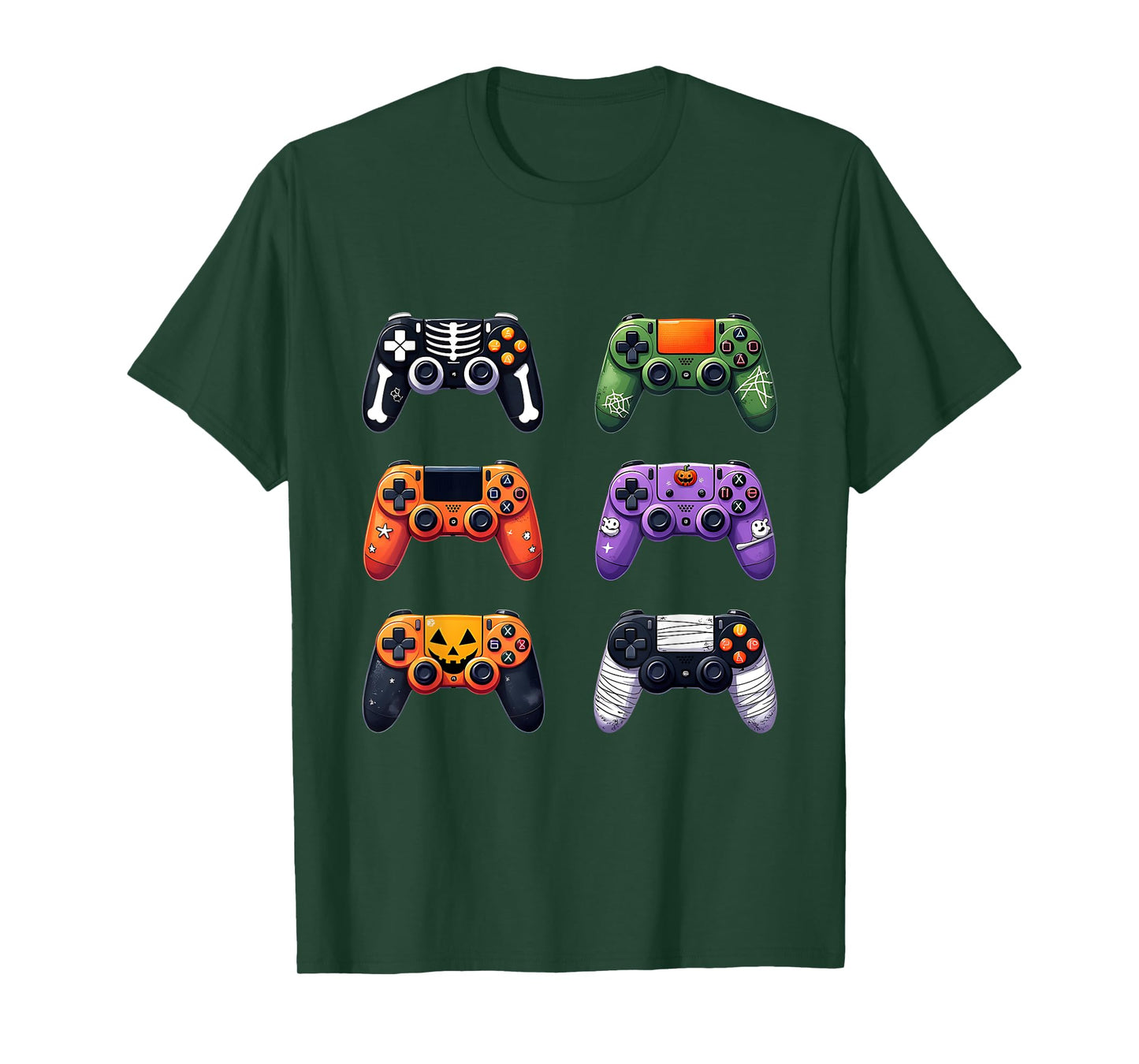 Video Game Bruh Retro Halloween Gaming Controller Skeleton T-Shirt