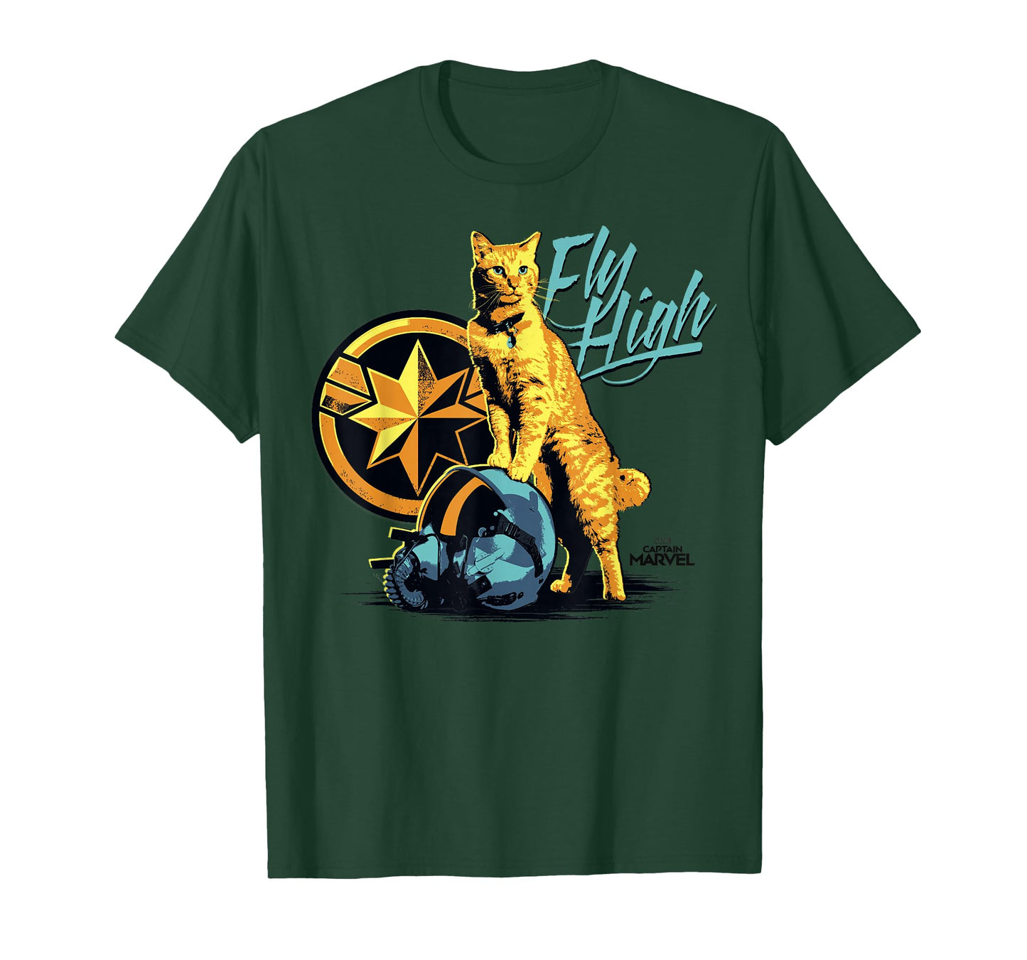 Captain Marvel Symbol Goose Fly High Graphic T-Shirt T-Shirt