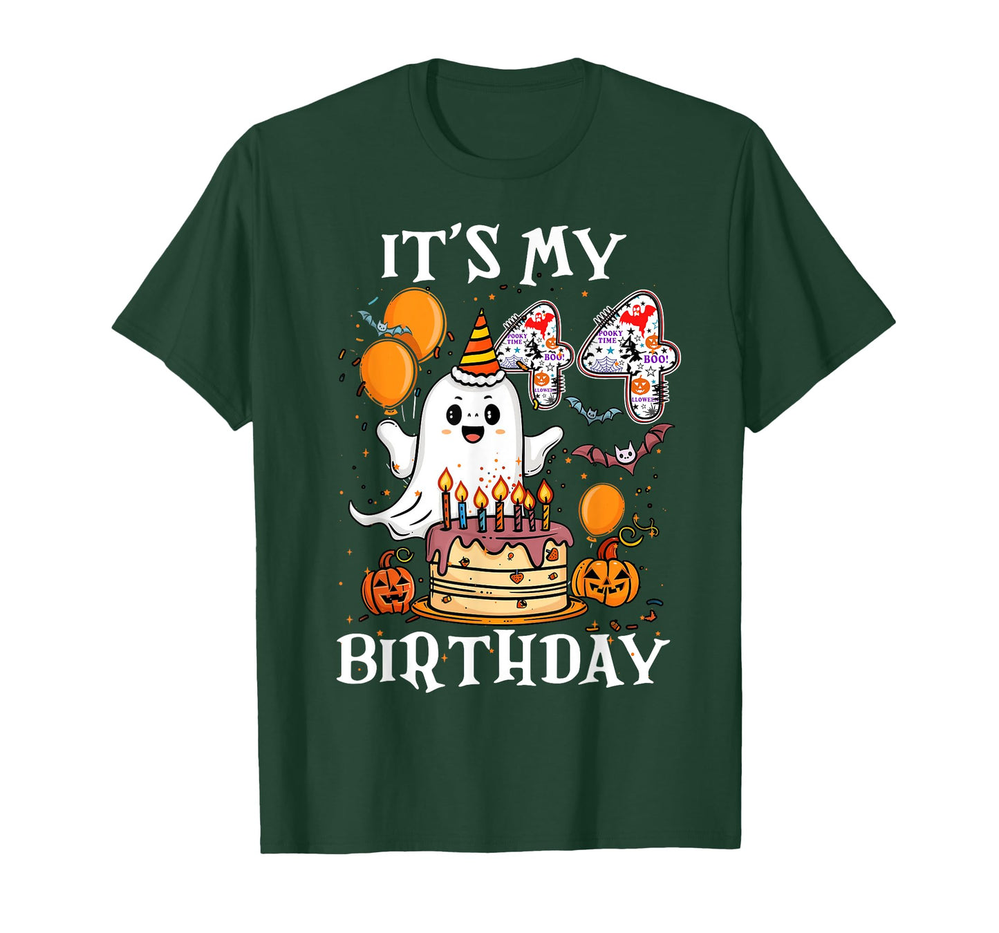 Boo It's My 44th Birthday Halloween Ghost 44 Years Old B-day T-Shirt