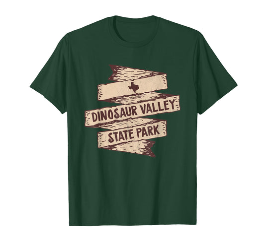I Love Dinosaur Valley State Park Texas TX Wooden Sign T-Shirt