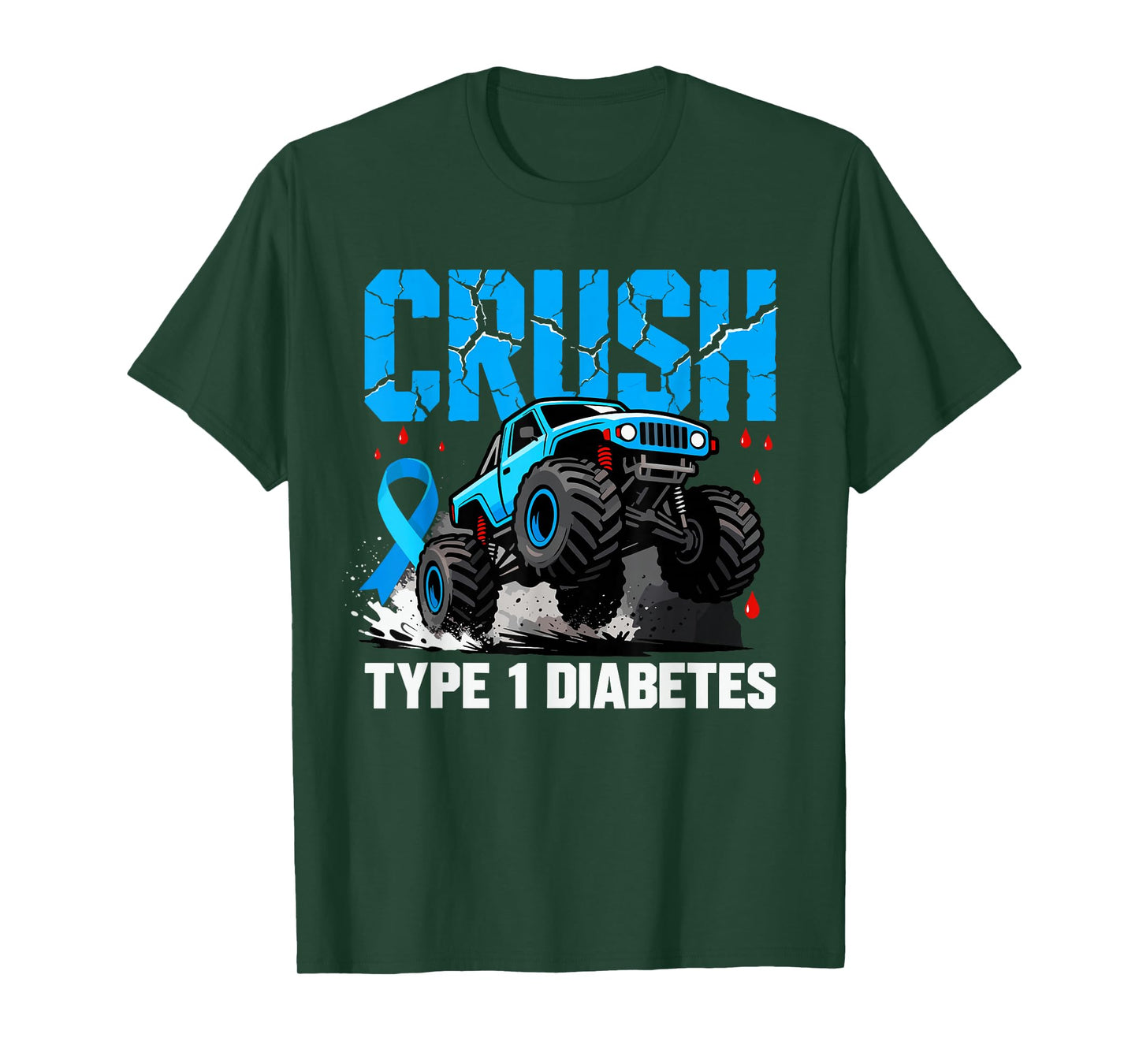 Crush Type 1 Diabetes Awareness Truck T1D Toddler Boys Kids T-Shirt