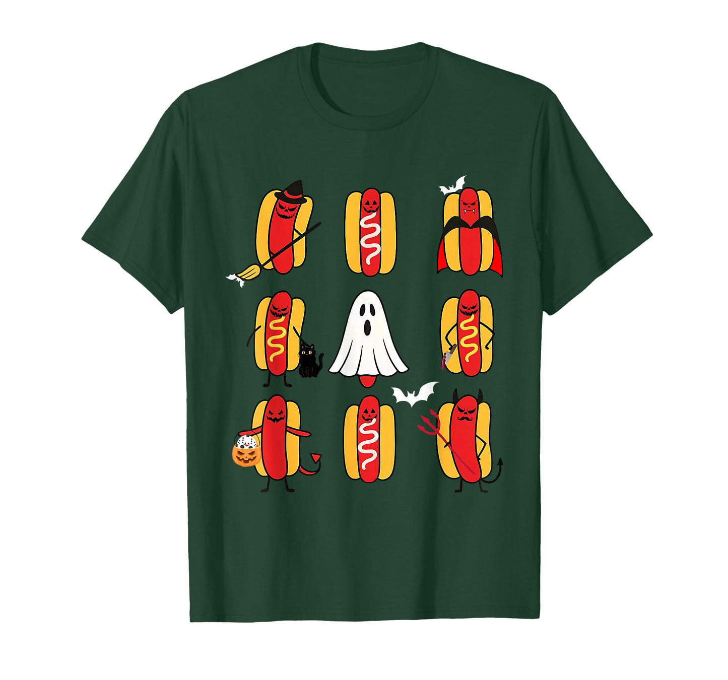 Cute Funny Halloweiners Hot Dog Ghosts Halloween Costume T-Shirt
