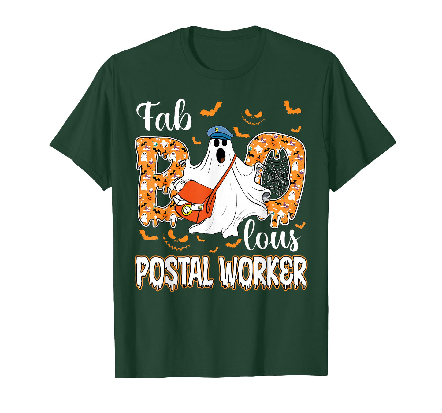 Fab Boo Lous Postal Worker Post Office Crew Ghost Halloween T-Shirt