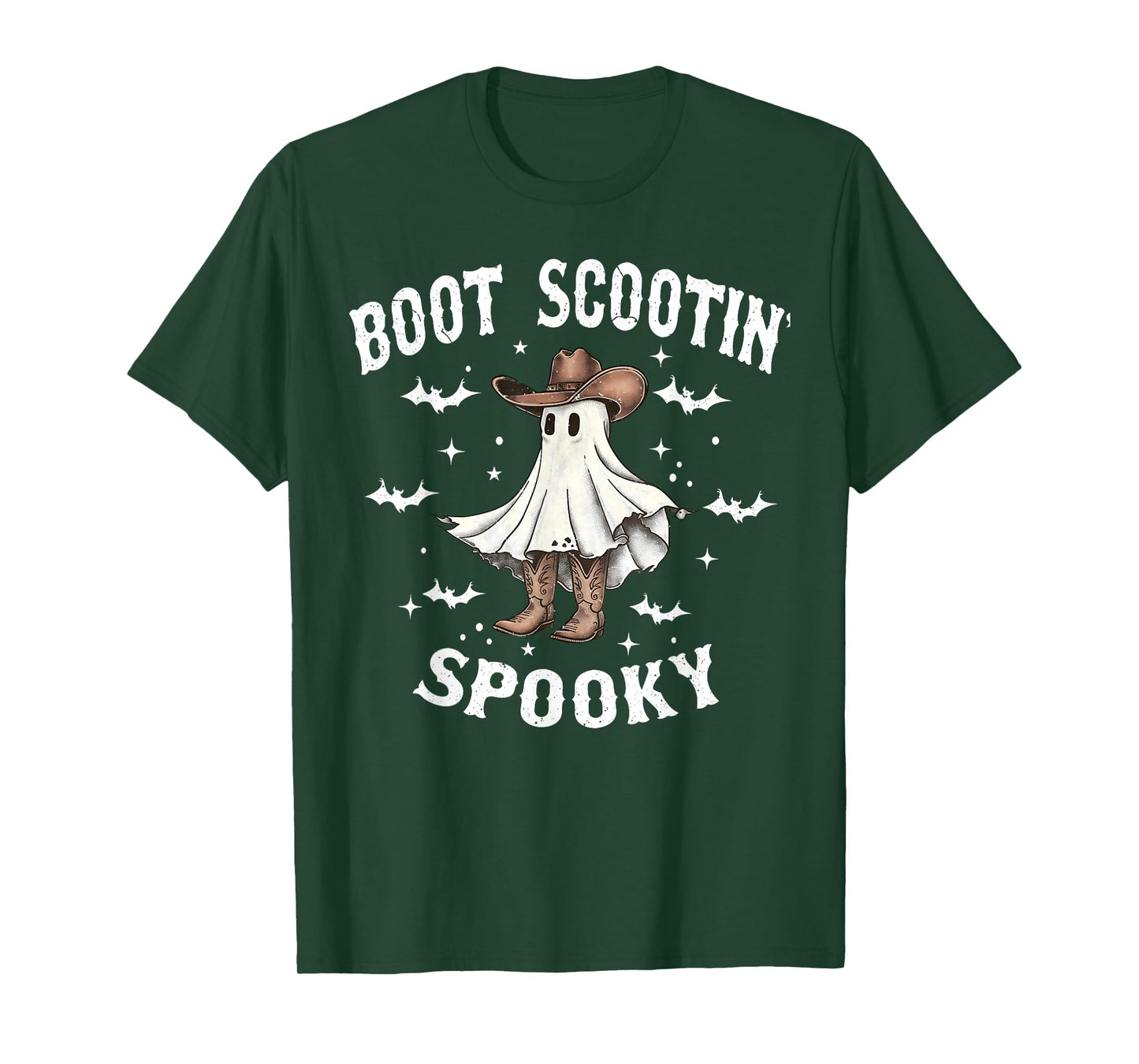 Boot Scootin' Spooky Cowboy Western Ghost Groovy Halloween T-Shirt