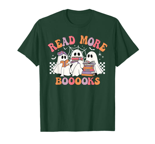 Cute Read More Booooooks Ghost Read More Books Halloween T-Shirt
