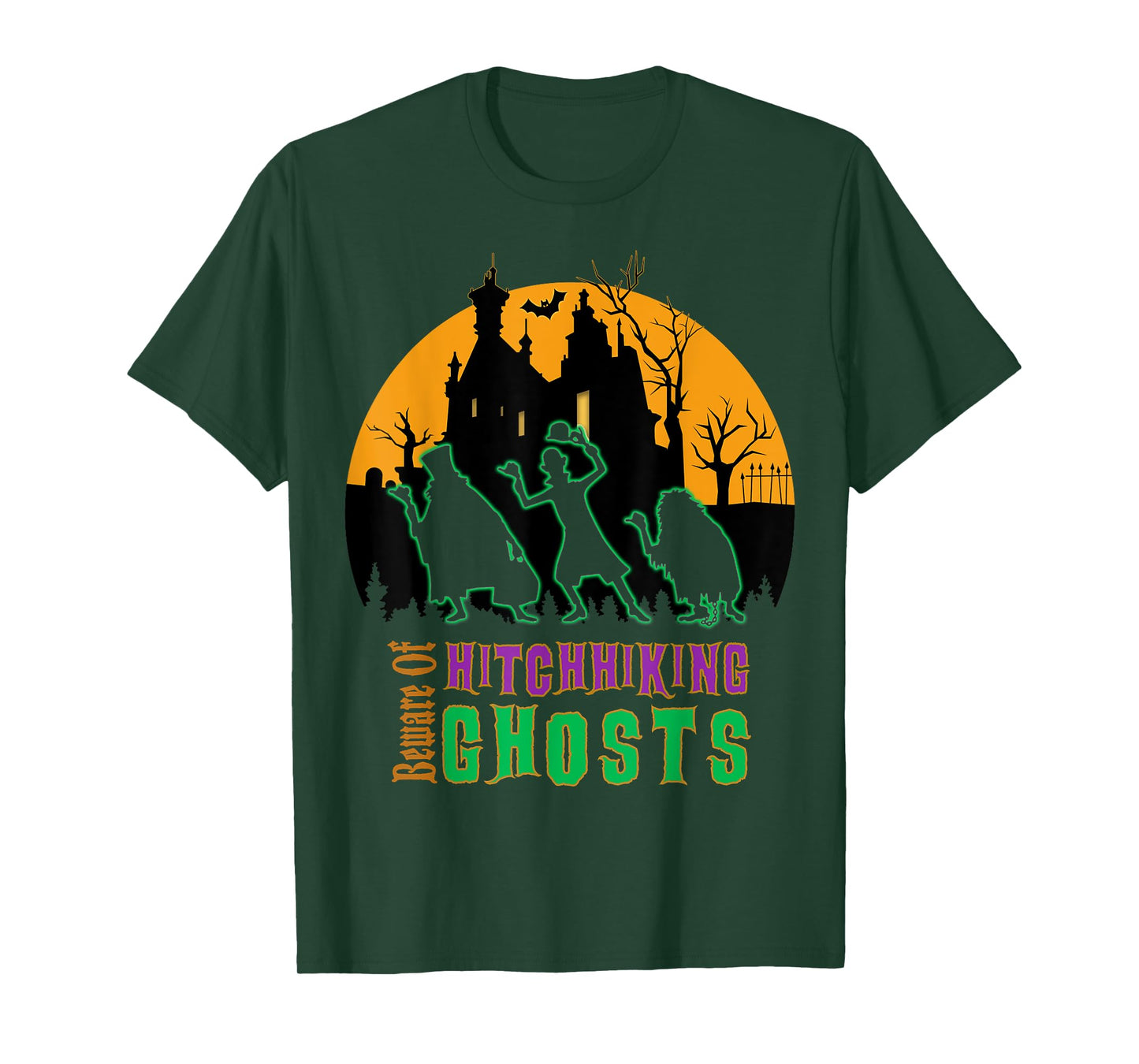 Beware Of Hitchhiking Ghosts Halloween T-Shirt