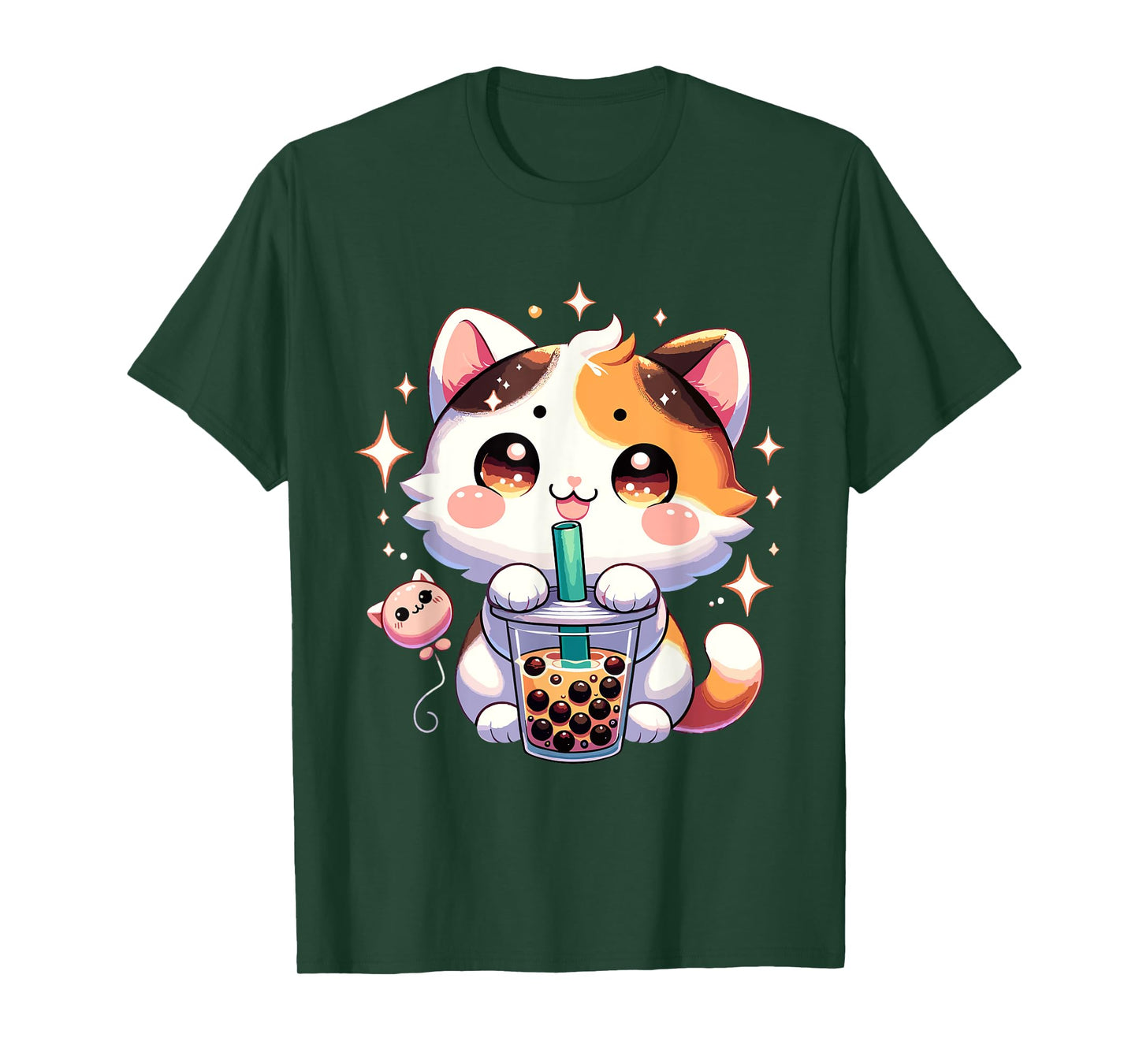 Cat Boba Japanese Kawaii Anime Kitty Bubble Tea Neko Teen T-Shirt