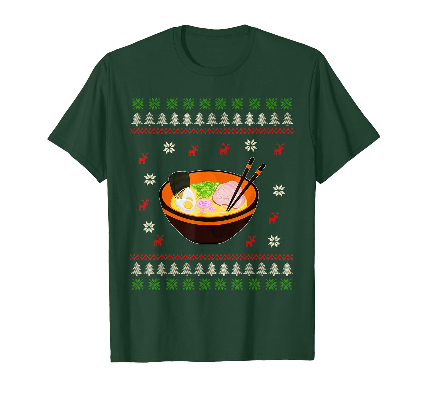 Ugly Christmas Ramen Noodle Anime Kawaii Japanese Ramen Bowl T-Shirt