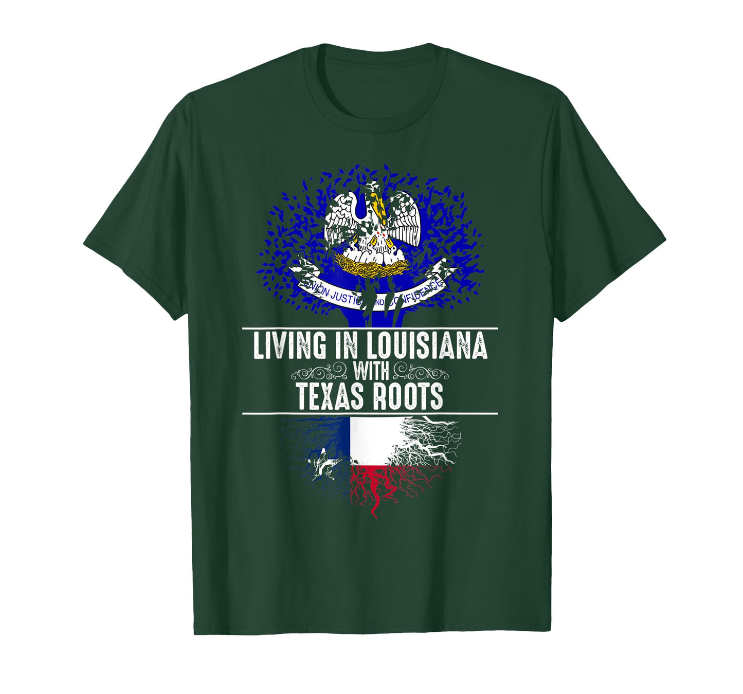 Louisiana Home Texas Roots State Tree Flag Love Gift T-Shirt