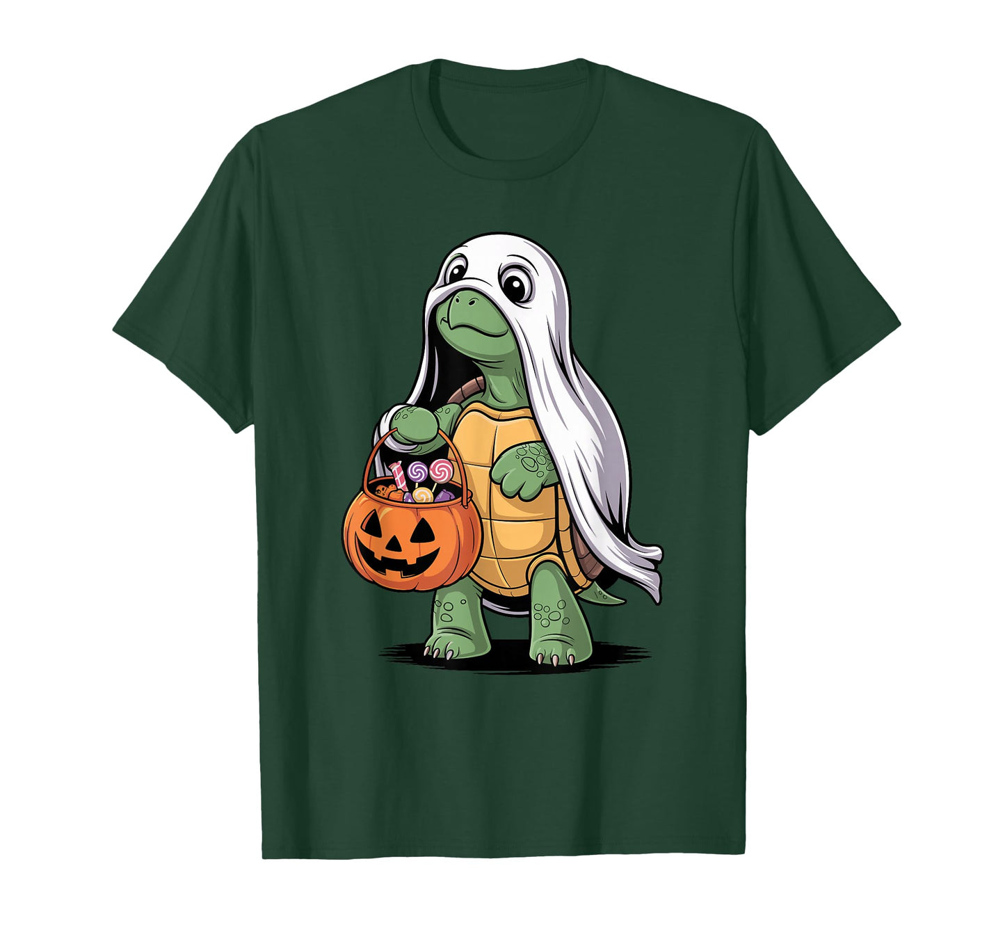 Halloween Sea Turtle Ghost Pumpkin Trick Or Treat Candies T-Shirt