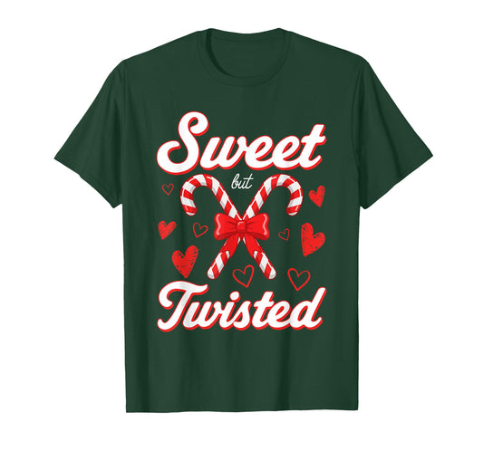 Funny Christmas Candy Cane Sweet But Twisted Xmas Holiday T-Shirt