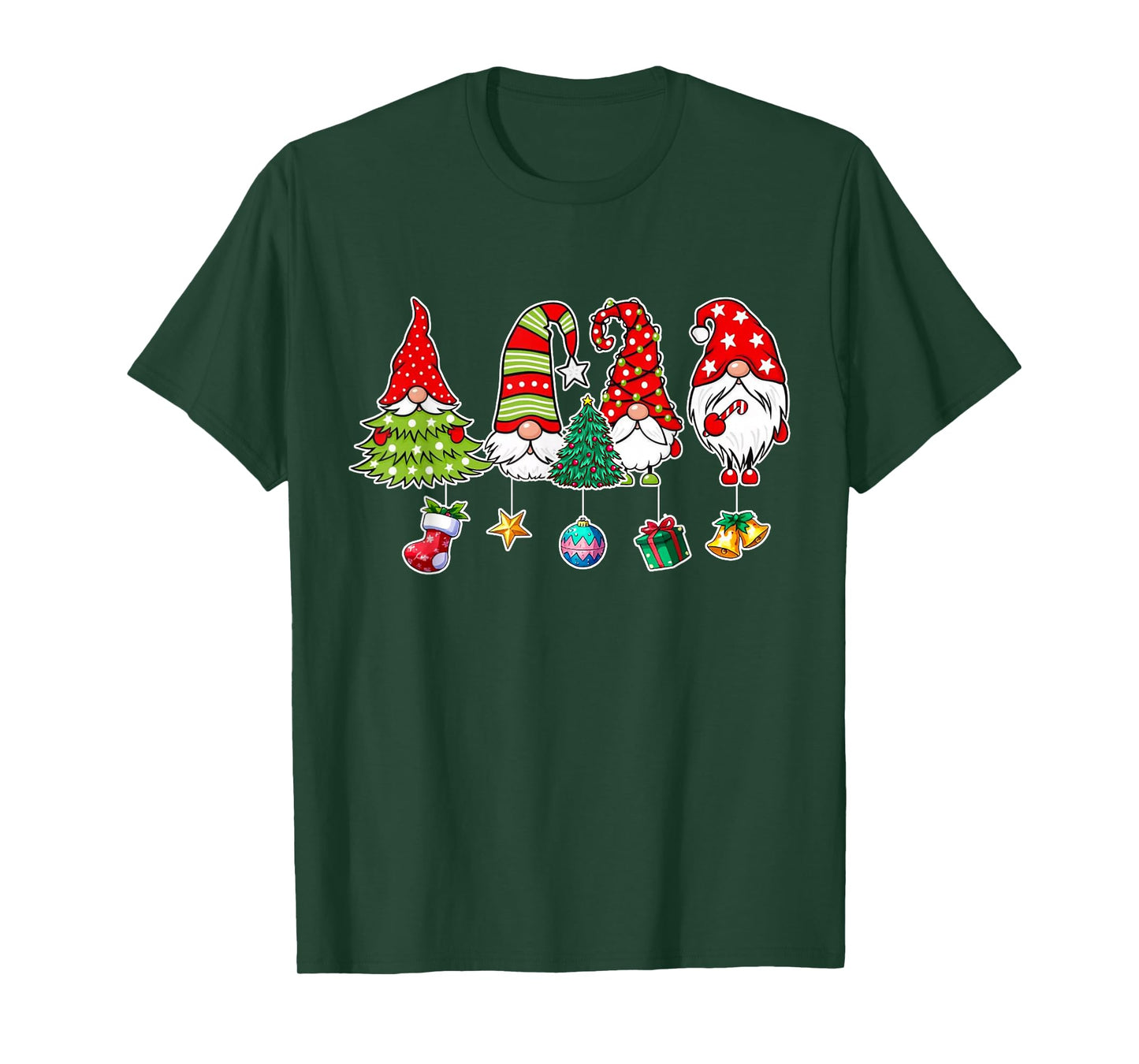 Cute Gnomes Merry Christmas Light Family Gnome Xmas Matching T-Shirt