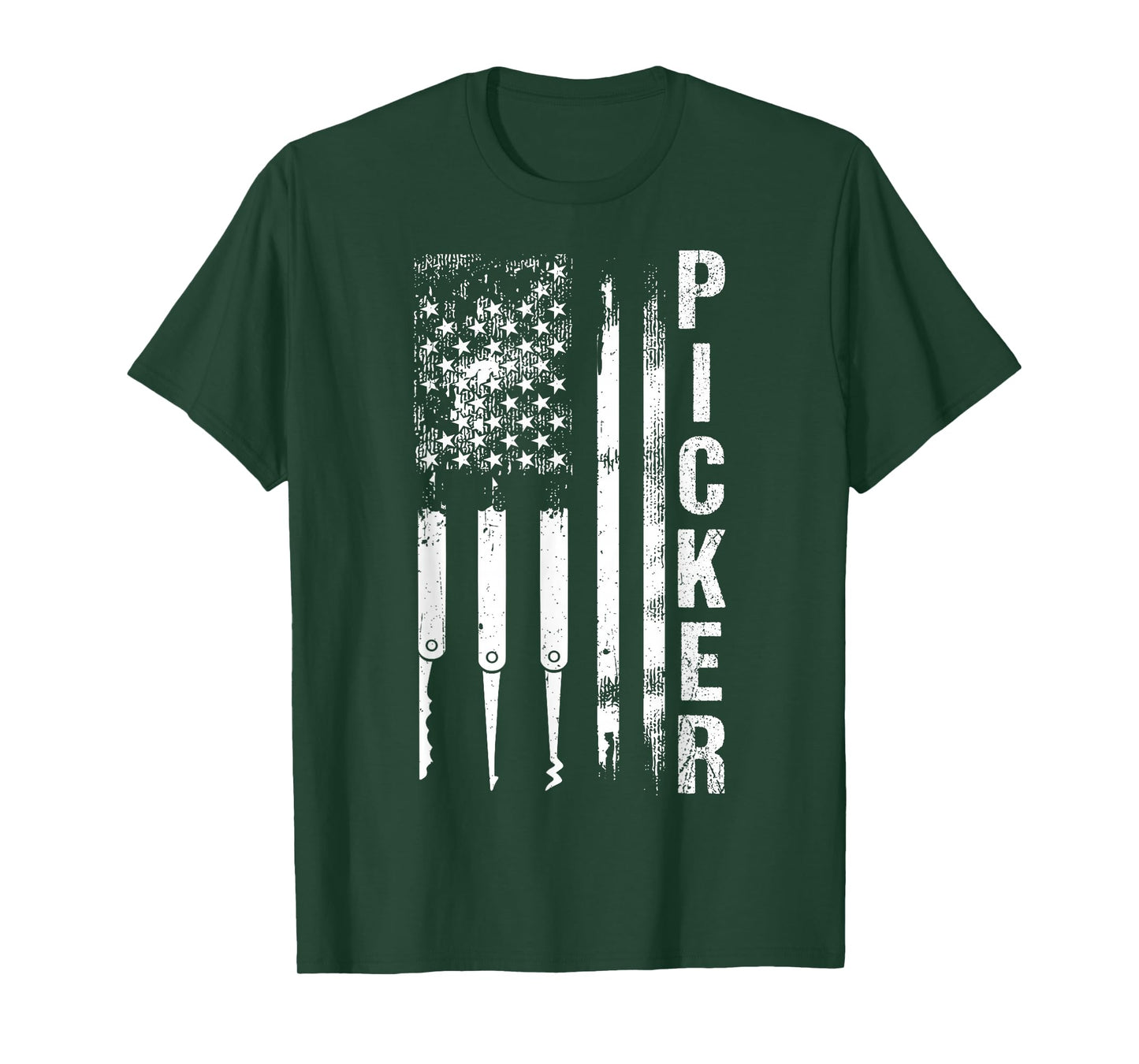 PICKER American Flag Patriot Patriotism Locksmith Fan T-Shirt