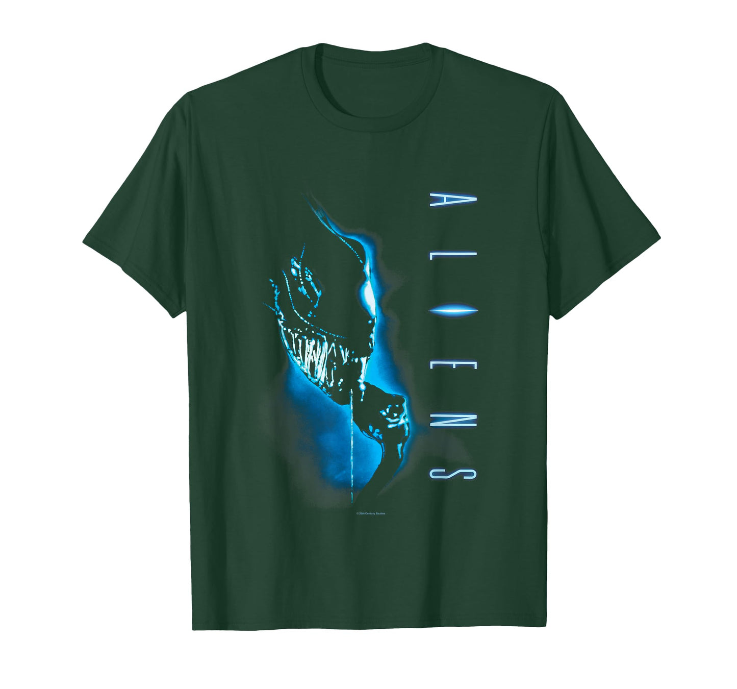Aliens Iconic Xenomorph Silhouette Neon Big Chest Poster T-Shirt