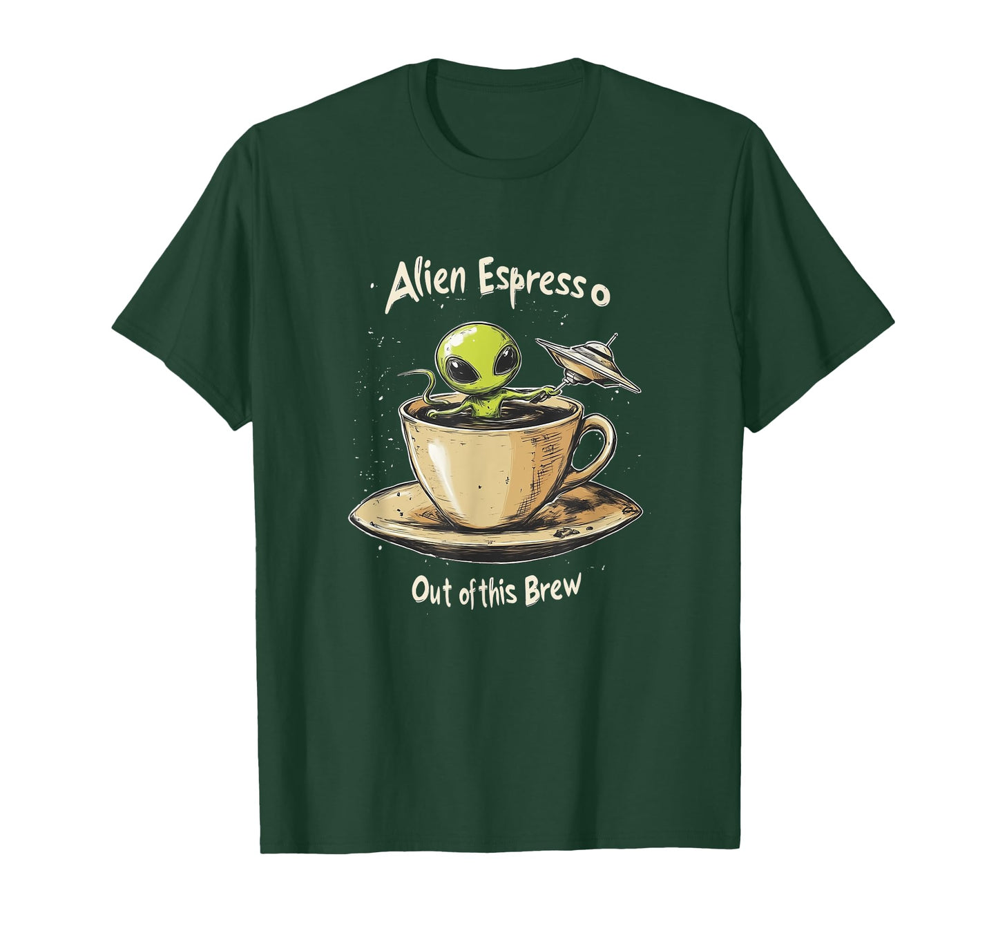 Funny Alien Espresso Out of this Brew Sci Fi Coffee Lover T-Shirt
