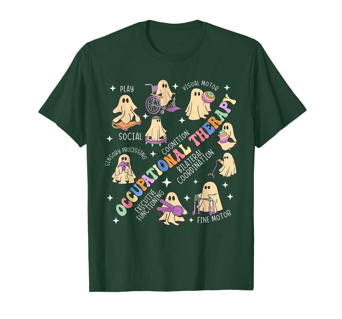 OT Occupational Therapy Therapist Halloween Spooky OTA Ghost T-Shirt