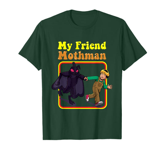 My Friend Mothman Funny Retro Cryptid Creatures Monster Kids T-Shirt
