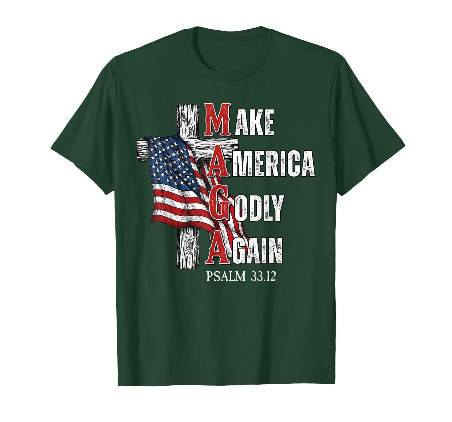 Jesus Make America Godly Again American Patriot Christian T-Shirt