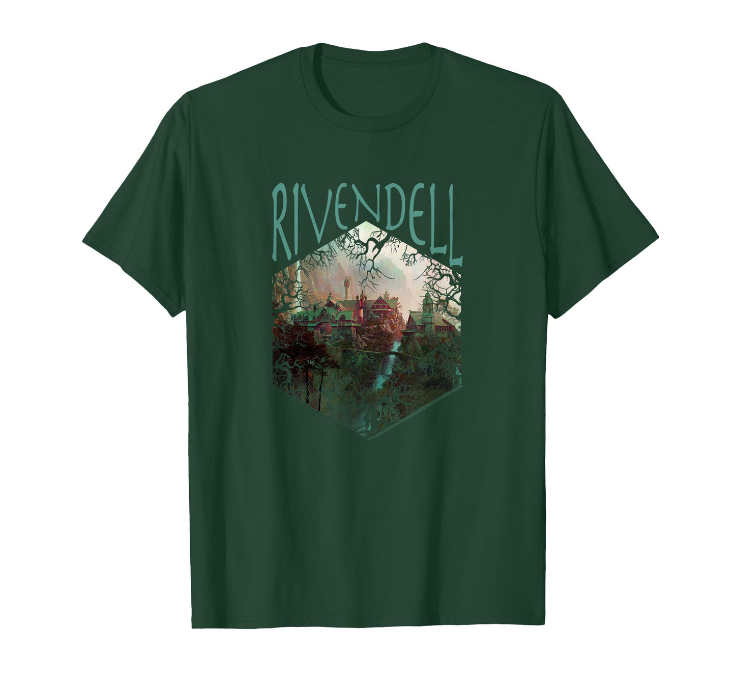 Lord of The Rings Rivendell Picture Hexagon T-Shirt