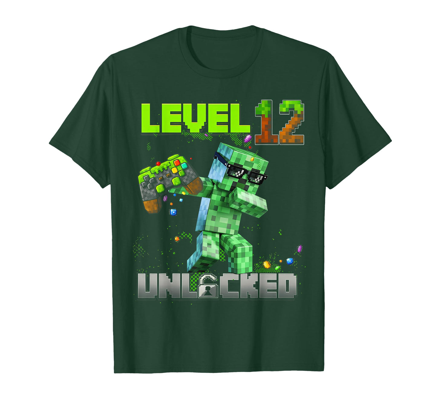 Level 12 Unlocked - Birthday Boy Pixel Gamer 12nd Birthday T-Shirt